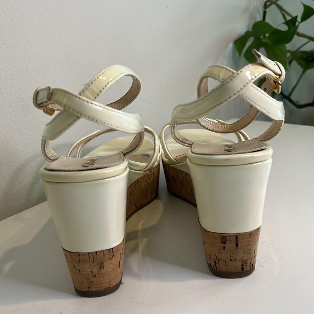 Prada strappy wedge sandal in ivory - Picture 6 of 9